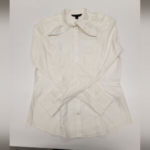 Brooks Brothers White Bow Collar Button-Down Shirt Women's Size 2